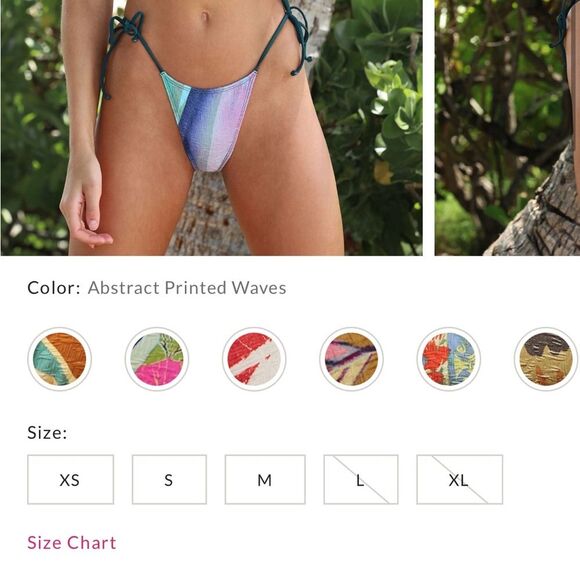 Free People free-est Michelle Printed Bikini Set Top Bottom Medium Large NEW - Picture 11 of 11